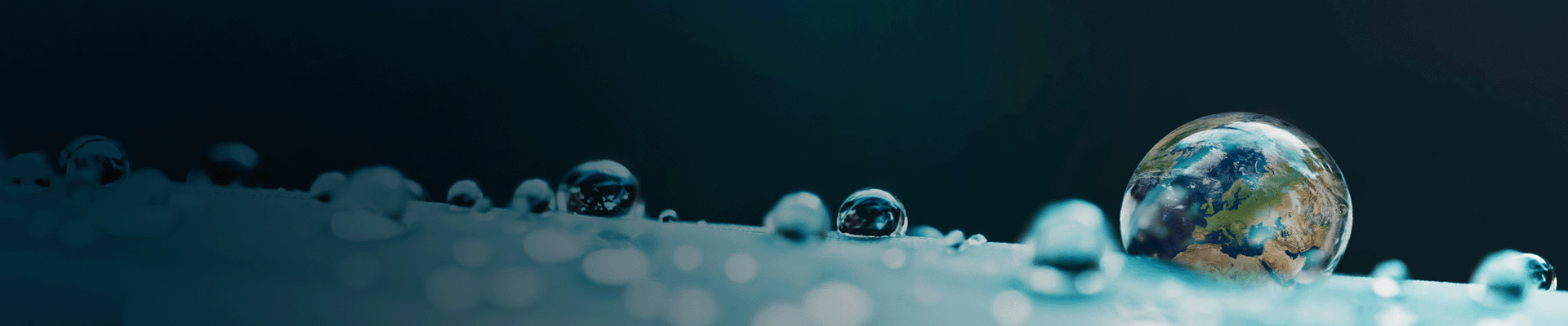 Water drop shaped like the earth