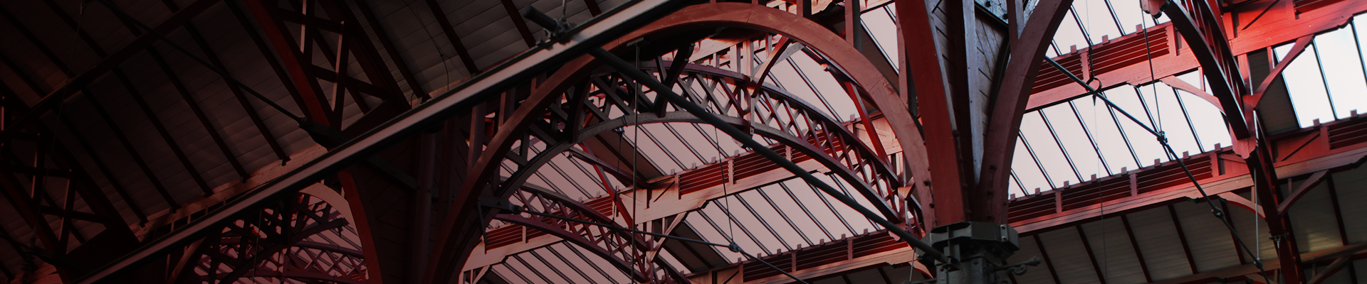 Train station with metal work details