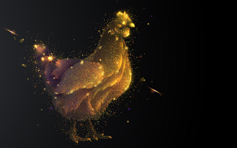A golden chicken 