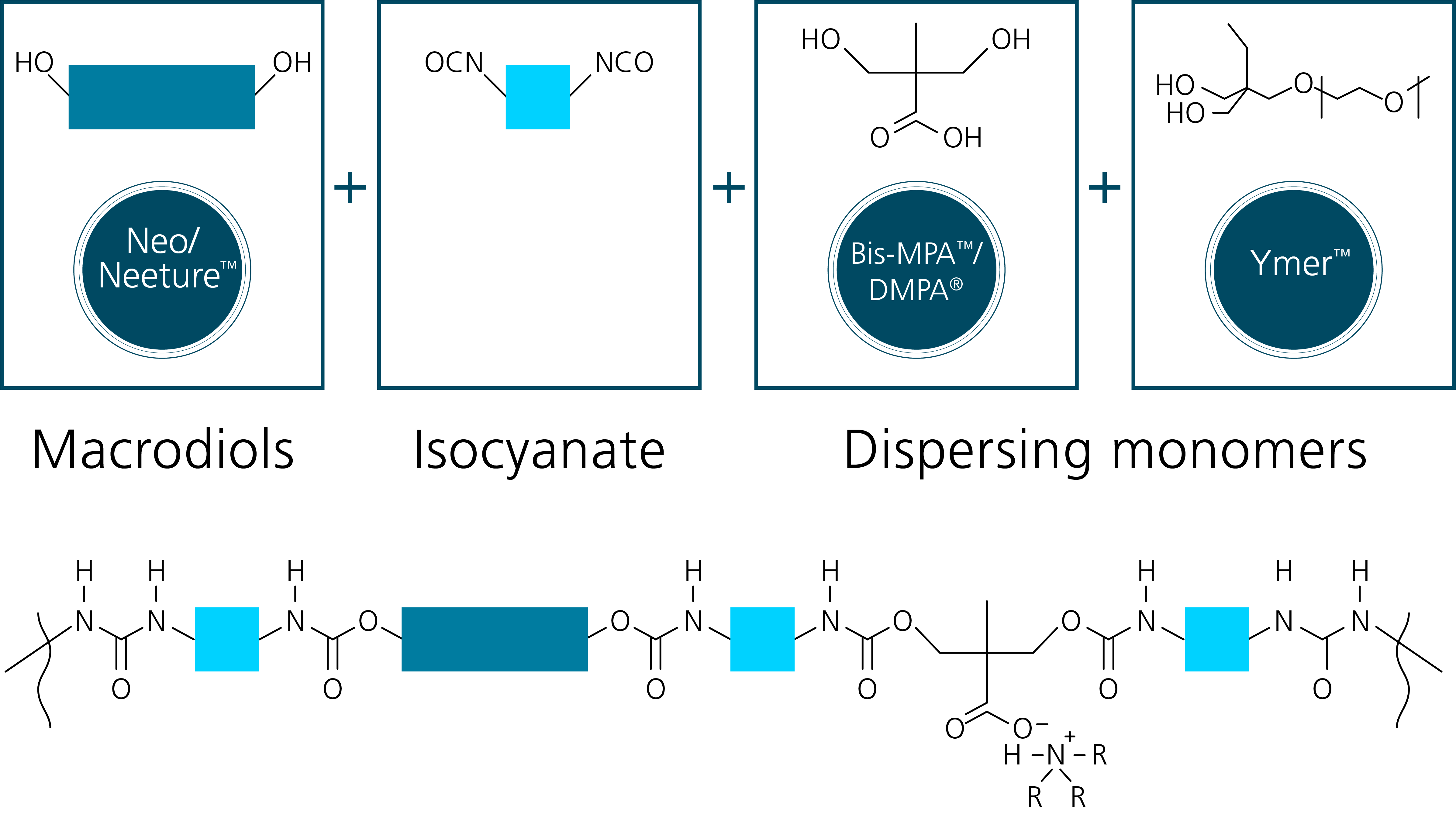 macrodiols isocyanate dispersing monomers