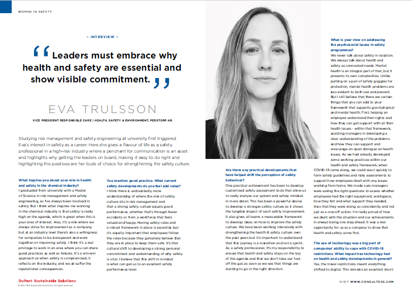 Screenshot of an Eva Trulsson interview in DSS