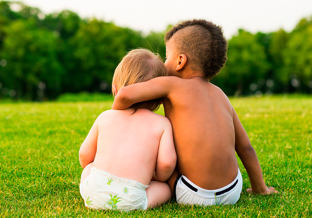 two toddlers sitting