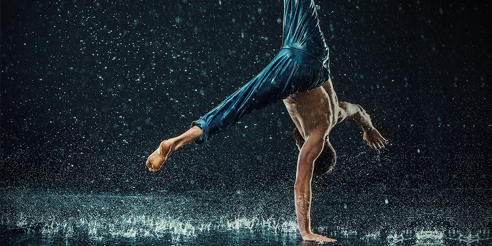 hand stand rain