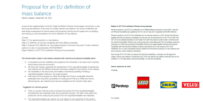  Partnering with IKEA, Velux, and the LEGO Group regarding mass balance