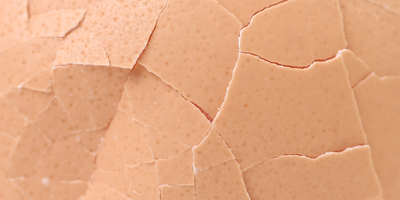 eggshell close up of a cracked eggshell
