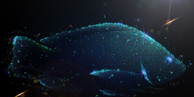 Nile Tilapia Perstorp art  A blue shimmering fish