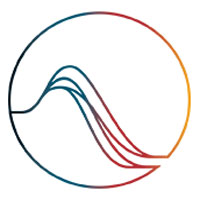 Colorful circle with waves