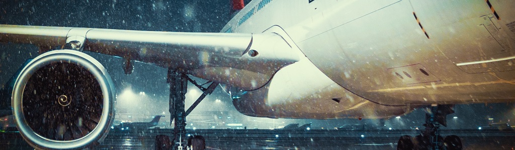 aeroplane in tough conditions